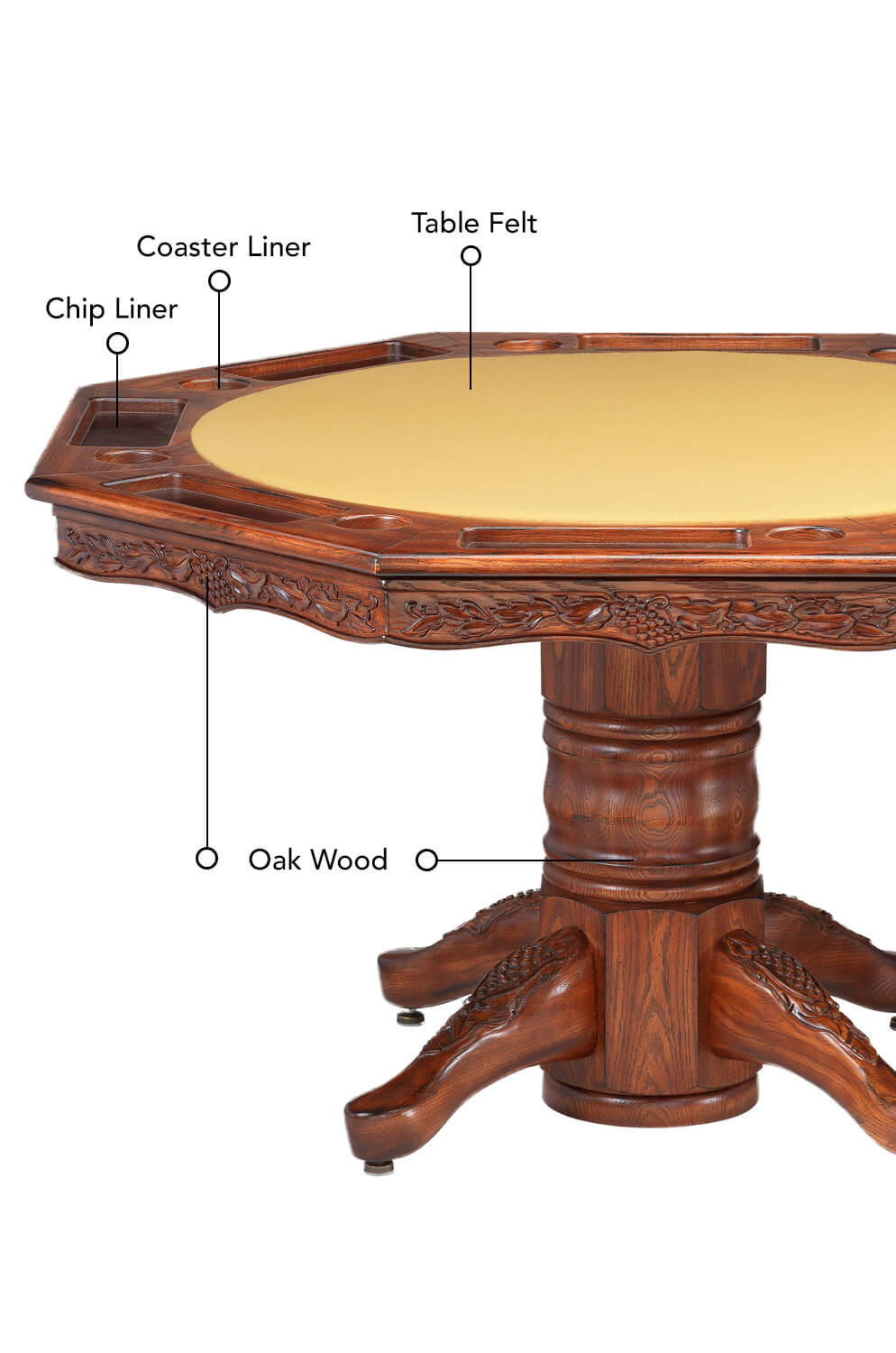 Luxury Oak Wood Poker Set - 8 Stripe