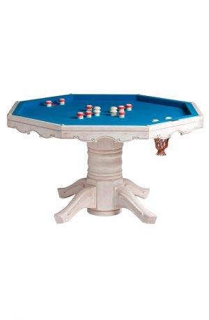 Darafeev's Classic Rustic White Wood Table with Bumper Pool Top