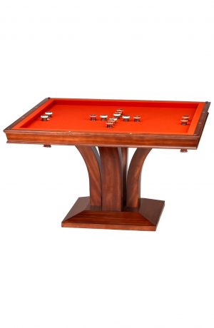 Darafeev's Treviso Square Wood Table with Bumper Pool Top and Orange Felt