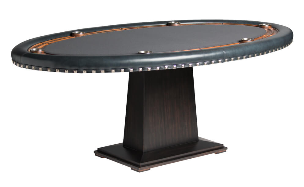 Torino 6-Player Elliptical Poker Table - With Optional Dining Top