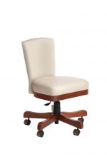 Darafeev's 917 Maple Wood Swivel Adjustable Game Chair with Upholstered Back and Seat