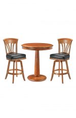 Darafeev's Nomad Wood Pub Table Set with Two Wood Bar Stools