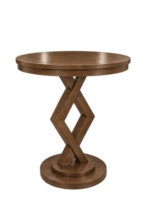 Brown Solid Wood Pub Table with Pedestal Base - Darafeev - Bishop