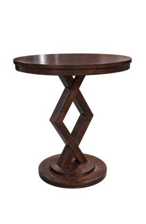 Cherry Wood Round Pub Table Pedestal Base - Darafeev - Bishop