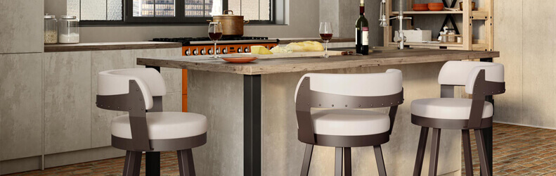 Featuring the Russell stools by Amisco