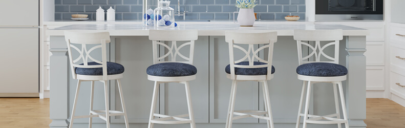 Featuring the Sausalito bar stools by Wesley Allen