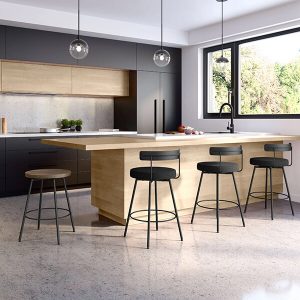 Bar Stools with Backs and Backless at the Kitchen Counter - Mix and Match
