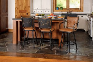Mix and match bar stools with arms and without
