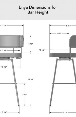 Amisco's Enya Bar Height Dimensions