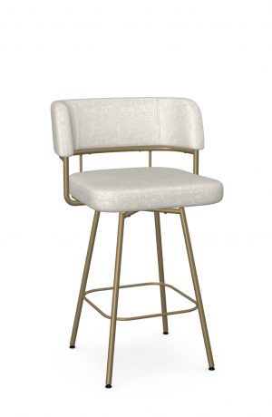 Amisco's Enya Modern Gold Swivel Stool with Low Back