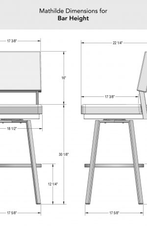 Amisco's Mathilde Bar Height Dimensions