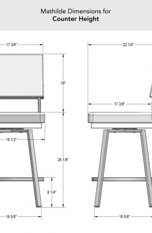 Amisco's Mathilde Counter Height Dimensions