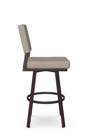 Amisco's Mathilde Swivel Upholstered Swivel Bar Stool with Back - Side View
