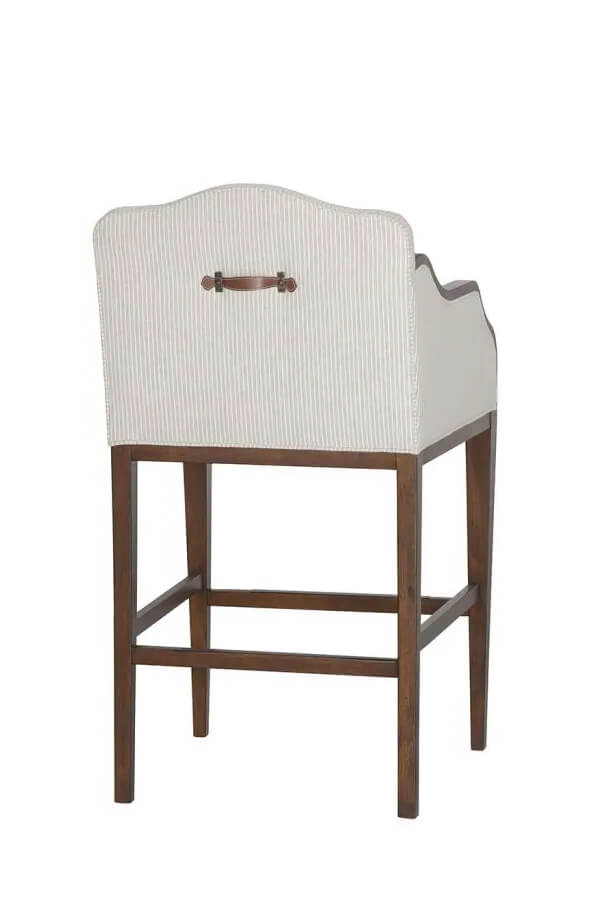 Fairfield's Anderson Arm Bar Stool in Wood and Fabric - Back View