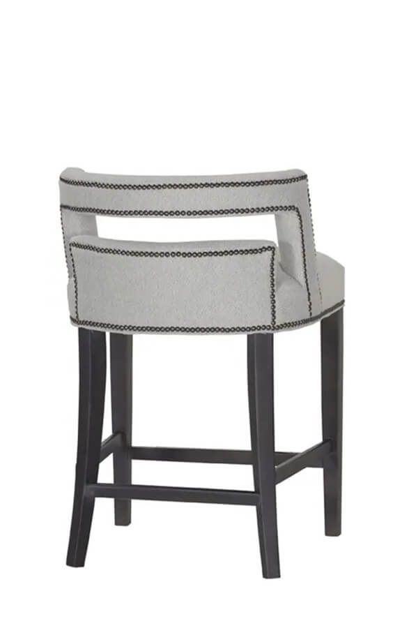 Fairfield's Doyers Street Wood Stationary Bar Stool with Low Back and Nailhead Trim - Back View