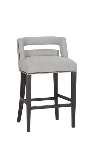 Fairfield's Doyers Street Wood Stationary Bar Stool with Low Back and Nailhead Trim