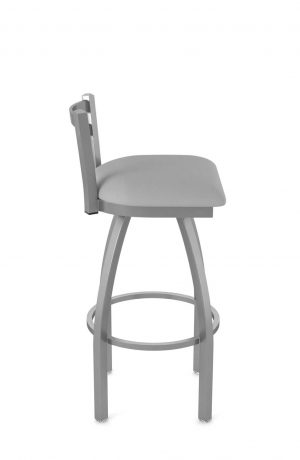 Holland's Jackie Outdoor Stainless Steel Bar Stool with Low Back - Side View