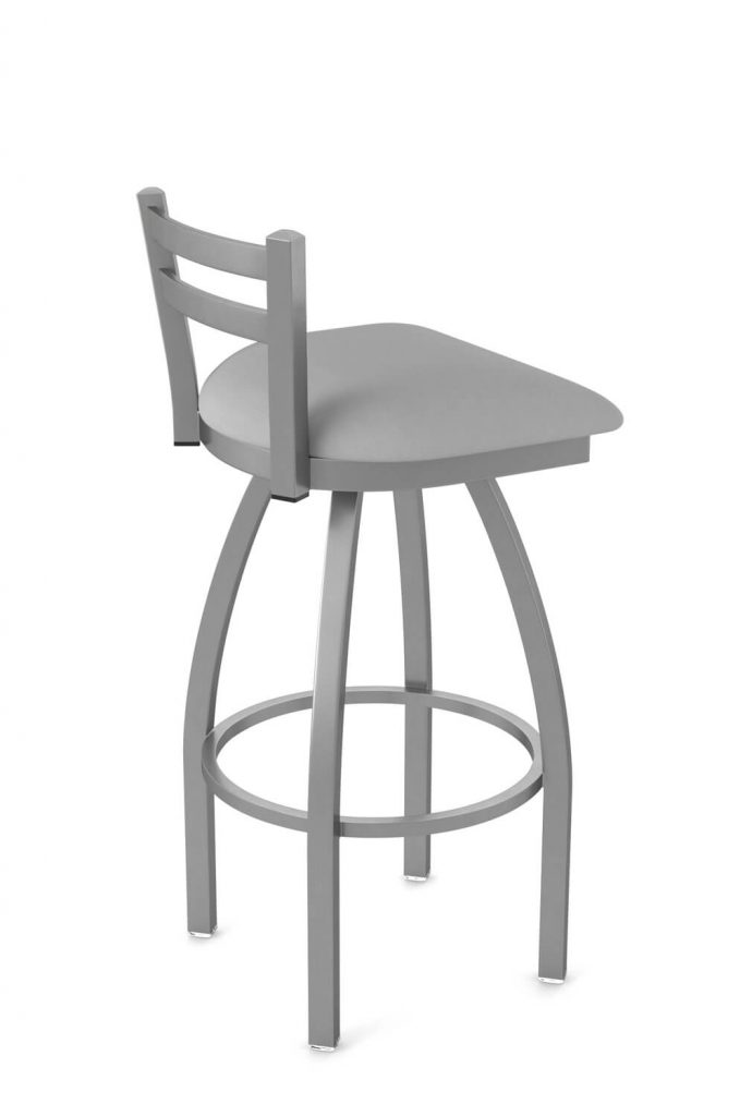 Holland's Jackie Outdoor Stainless Steel Bar Stool with Low Back - Side View