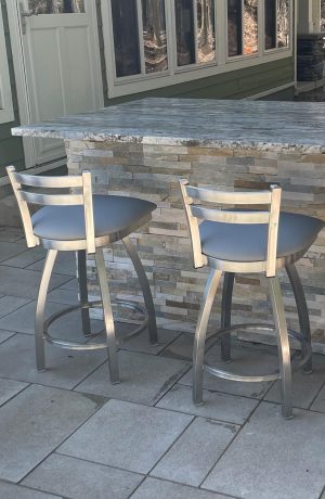 Holland's Catalina Outdoor Swivel Bar Stools with Low Back in Outdoor Kitchen