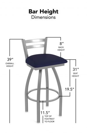 Holland's Jackie Low Back Outdoor Swivel Bar Height Stool Dimensions
