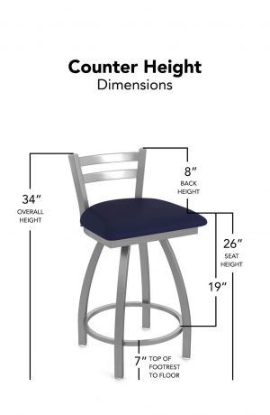 Holland's Jackie Outdoor Low Back Swivel Counter Height Stool Dimensions