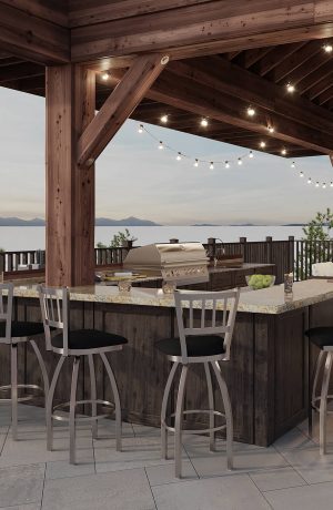 Holland's Outdoor Swivel Bar Stools in Stainless Steel