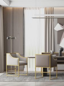Wesley Allen's Dining Room Inspiration with Gold Arm Chairs