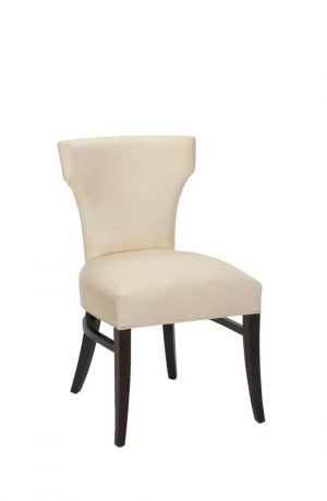 Fairfield's Ardmore Wood Upholstered Side Chair in Black Wood and Cream Cushion