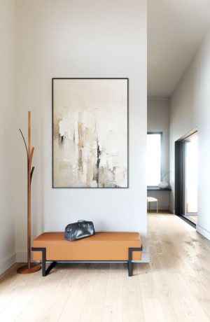 Wesley Allen's Athena Modern Bench in Entryway - In Orange