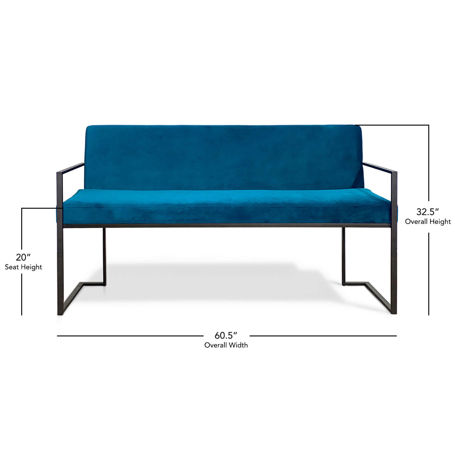 Marzan 60.5 inches Modern Upholstered Bench with Arms