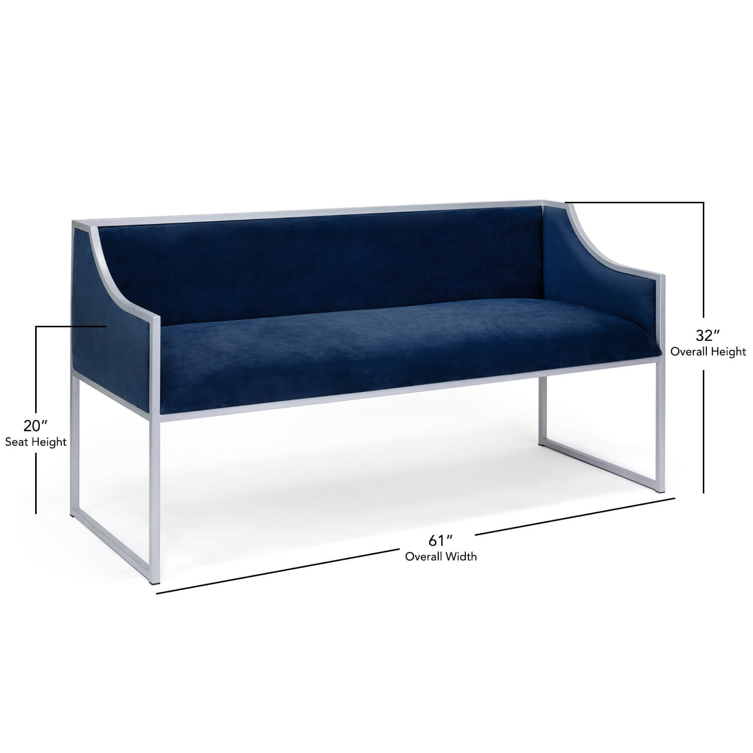 Mila 61 inches Modern Upholstered Bench with Arms