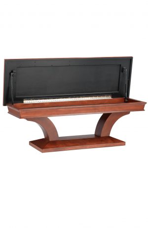 Darafeev's Treviso Traditional Upholstered Bench with Storage in Natural Wood - Opened