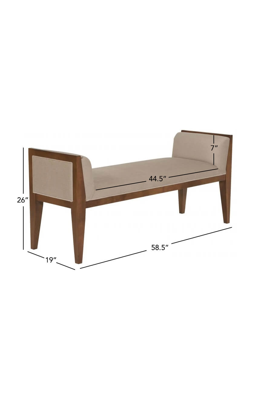 Inman 58.5 inch Upholstered Wood Bench