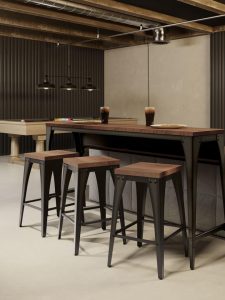 Upright bar stools by AMISCO