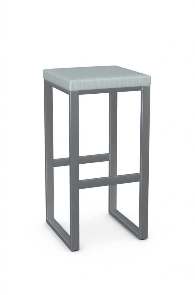 Gray Bar Stool with Green Accent Color