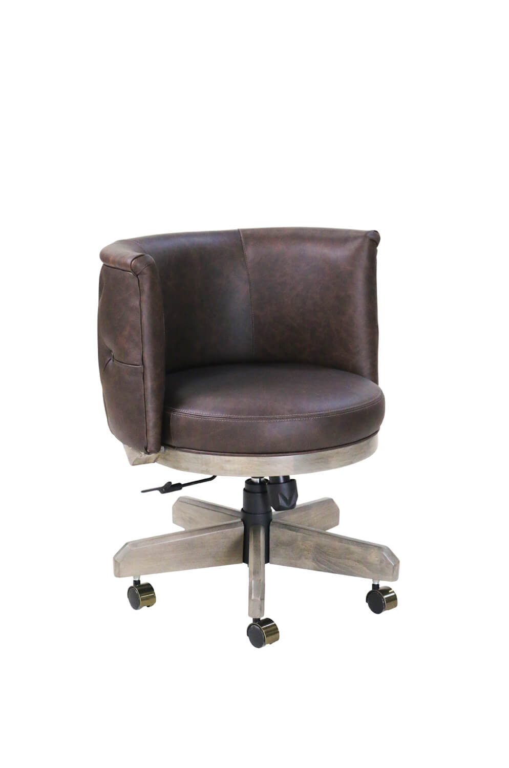 Chesterfield Maple Swivel Adjustable-Height Game Chair / Vanity Stool