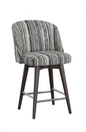 Fairfield's Morrison Wood Swivel Upholstered Counter Stool with Low Back