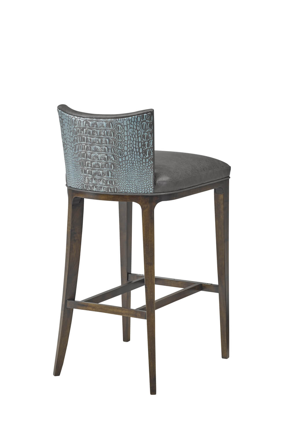 Leathercraft's Charlie 4828-10 Non-Swivel Wood Bar Stool with Low Back - View of Back