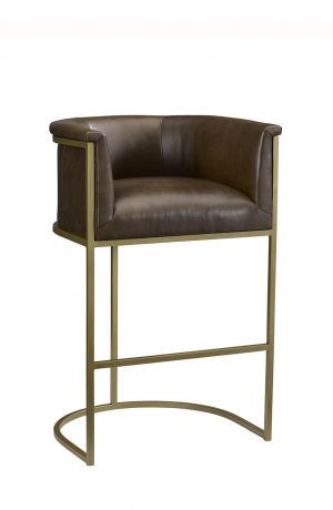 Leathercraft's Hank 588 Modern Metal Bar Stool with Curved Low Back