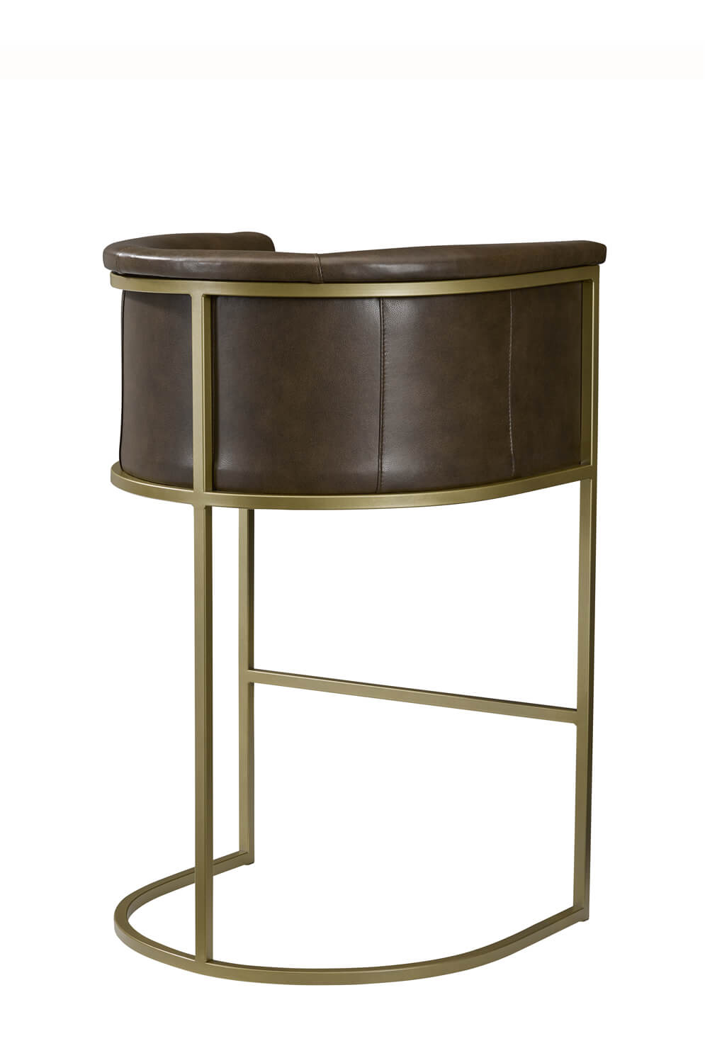 Leathercraft's Hank 588 Modern Metal Bar Stool with Curved Low Back - Back View