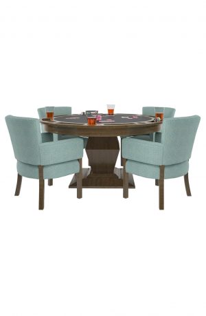 Darafeev's Euclid Modern Poker Dining Table Set with Four Chairs - Poker Side
