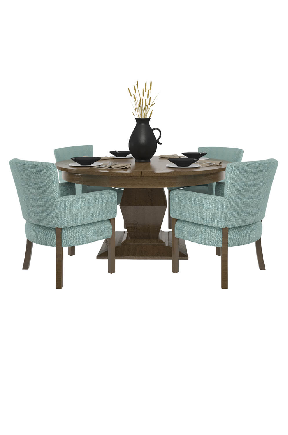 Darafeev's Euclid Modern Poker Dining Table Set with Four Chairs