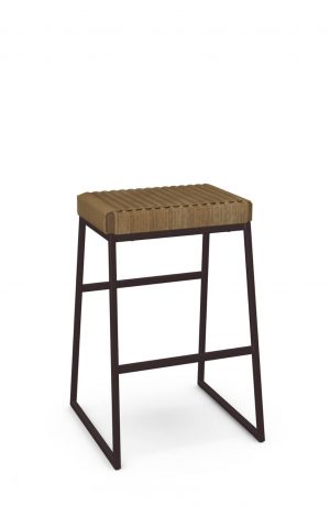 Amisco's Bryan Danish Bronze Backless Bar Stool with Danish Cord Seat