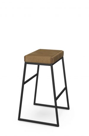 Amisco's Bryan Scandinavian Modern Backless Bar Stool with Danish Cord Seat Cushion - Side View