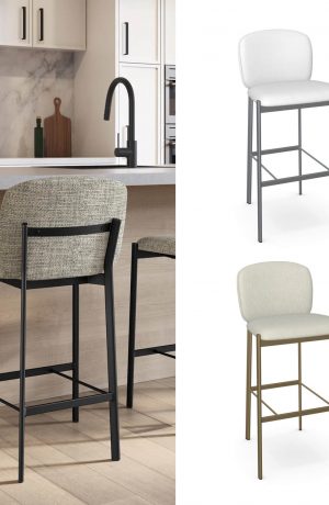 Amisco's Kally Custom Made Metal Bar Stool with Low Back