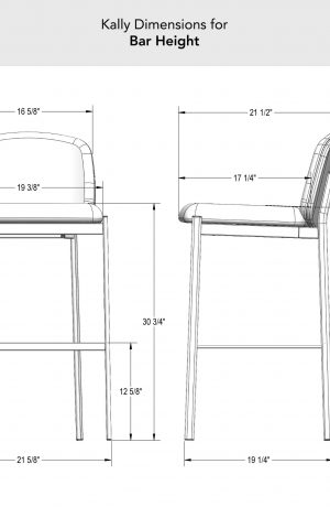Amisco's Kally Dimensions for Bar Height