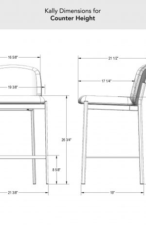 Amisco's Kally Dimensions for Counter Height