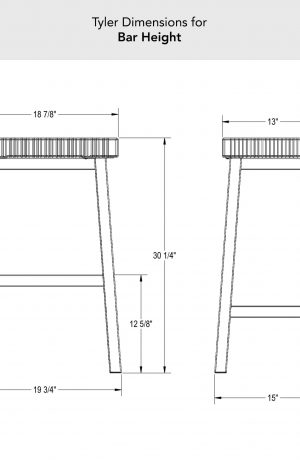 Amisco's Tyler Bar Height Dimensions