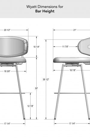 Amisco's Wyatt Bar Height Dimensions