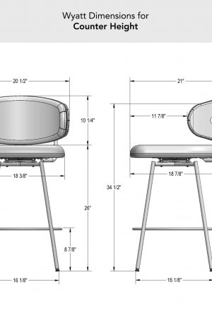 Amisco's Wyatt Counter Height Dimensions